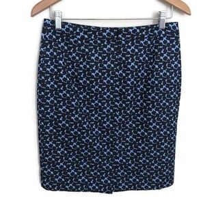 Halogen Nordstrom Blue Patterned Pencil Skirt 6